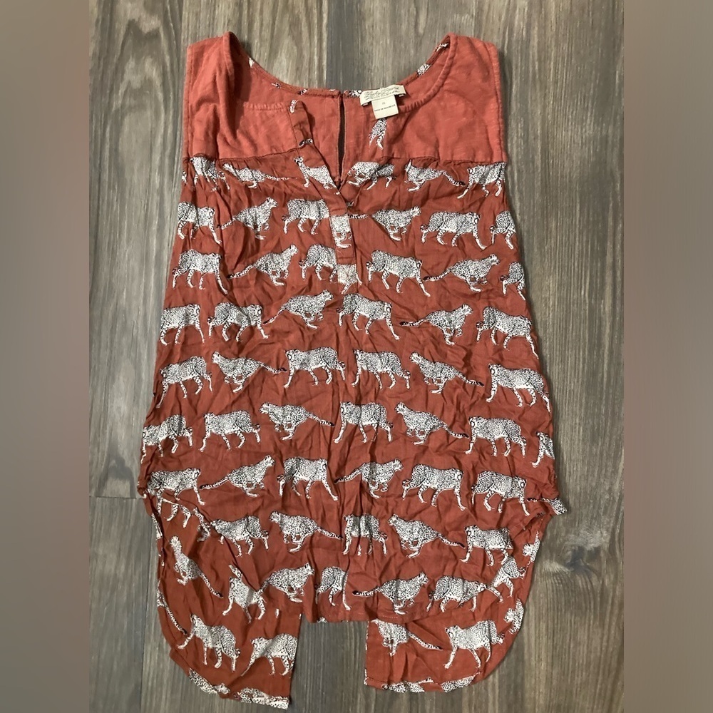 Lucky Brand Women’s Small Cheetah Print Sleeveless Blouse